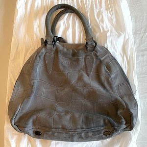 Liebeskind gray suede tote bag with cross-body strap